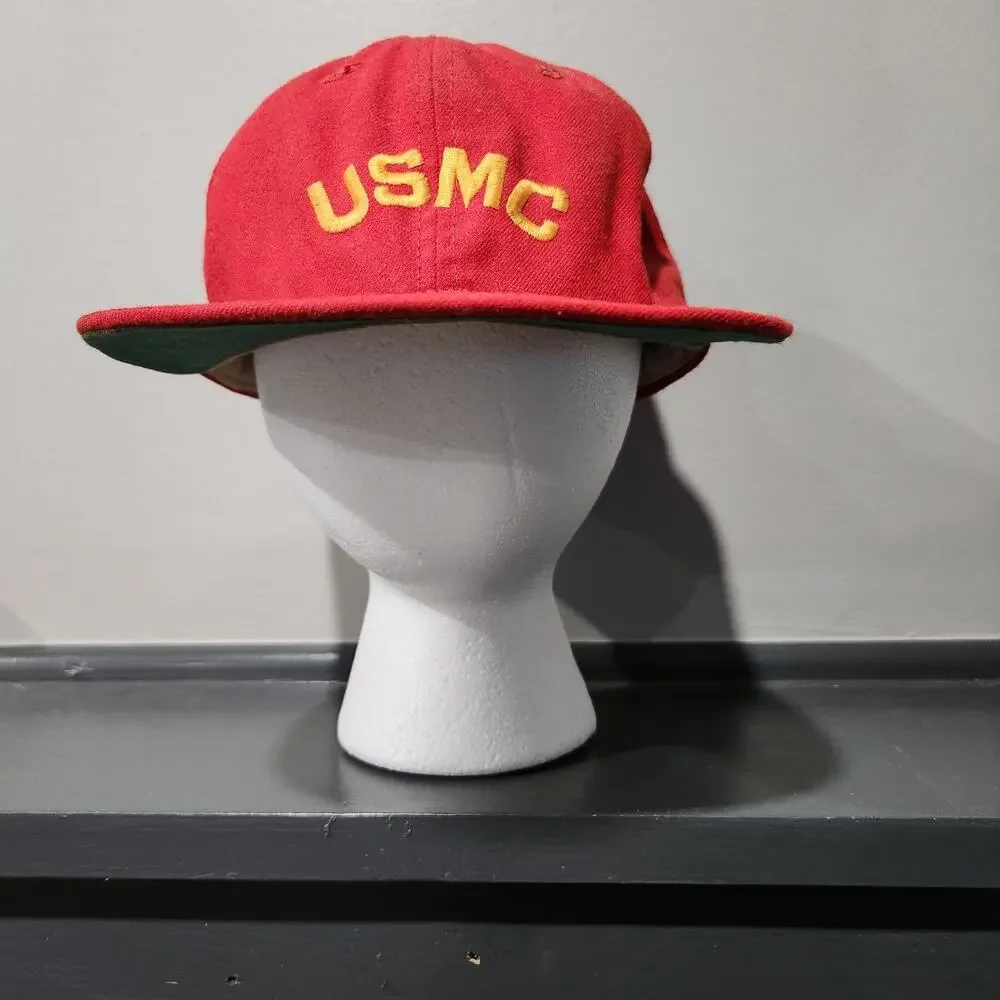 VTG 80s‎ USMC United States Marine Corps New Era Snapback Med Large Hat Cap USA